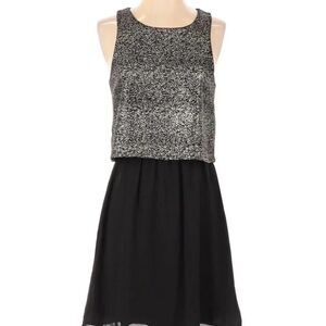 Everly 100% Polyester Cocktail Dress Solid Black S